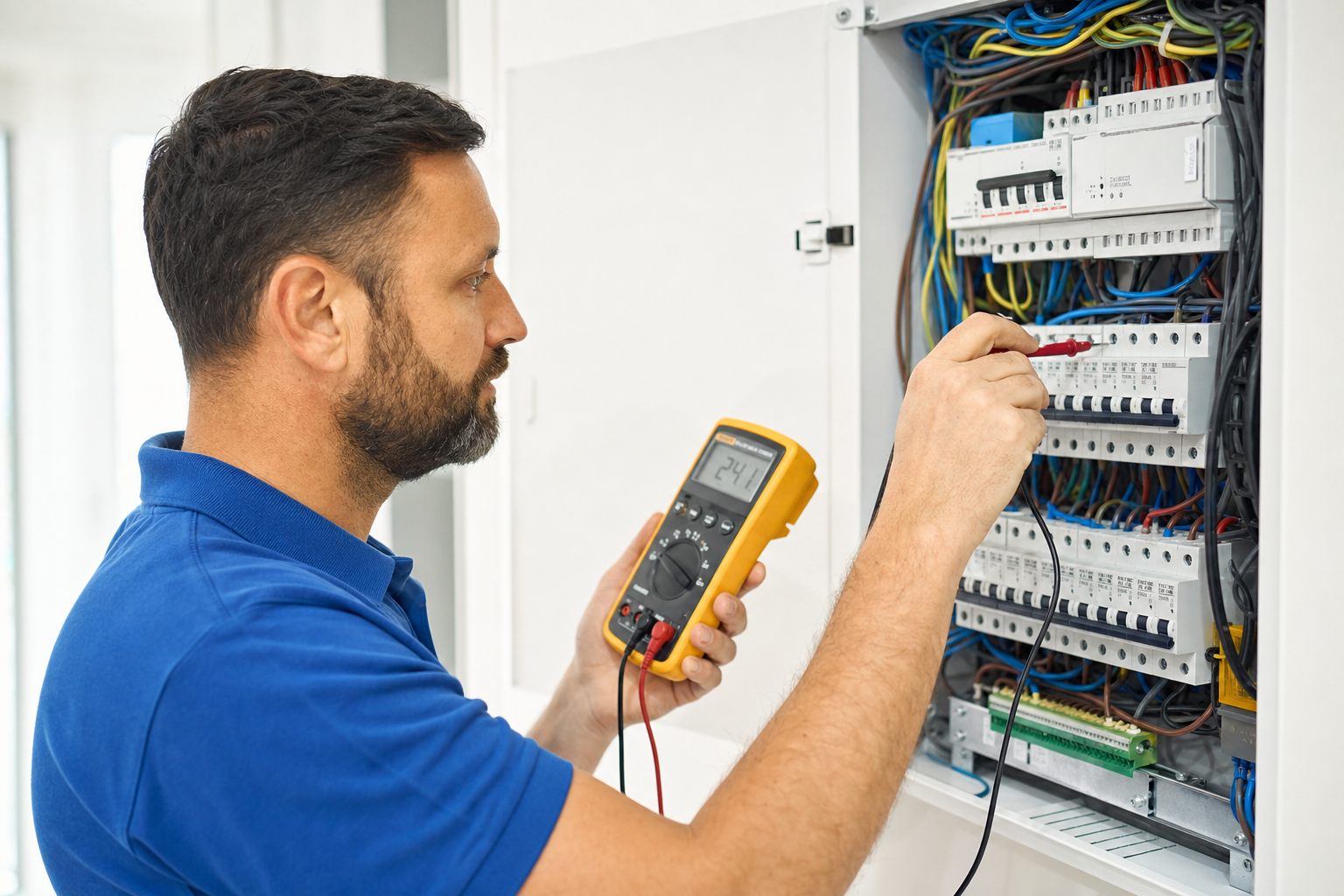 Elektricien aan het werk in Den Haag